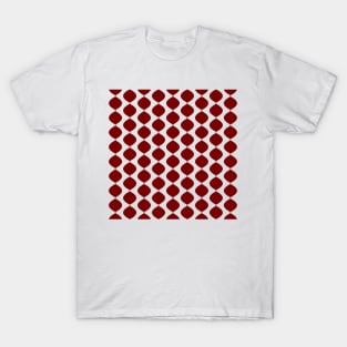 Midcentury Modern Retro 60s Waves Pattern  (Dark Magenta Red) T-Shirt